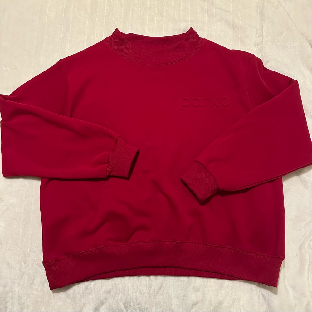 PARKE Embossed Logo Mockneck Sweatshirt